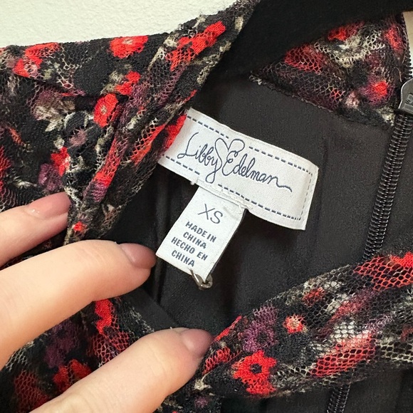 Vintage Libby Edelman black floral dress size XS - Picture 4 of 4
